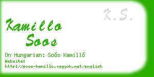 kamillo soos business card